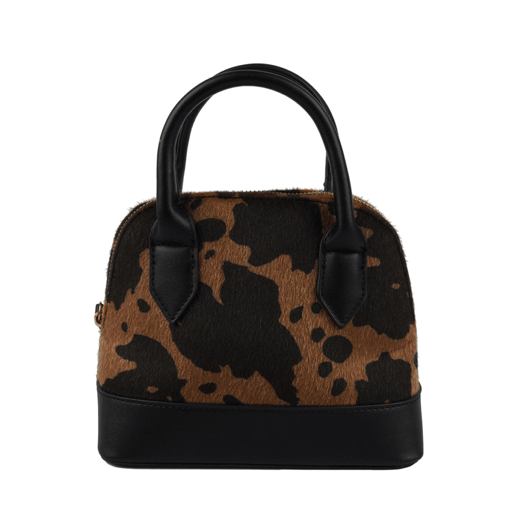 moteriška klasikinė rankinė ruda karvės kailis