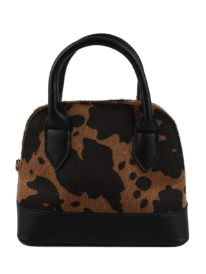 moteriška klasikinė rankinė ruda karvės kailis